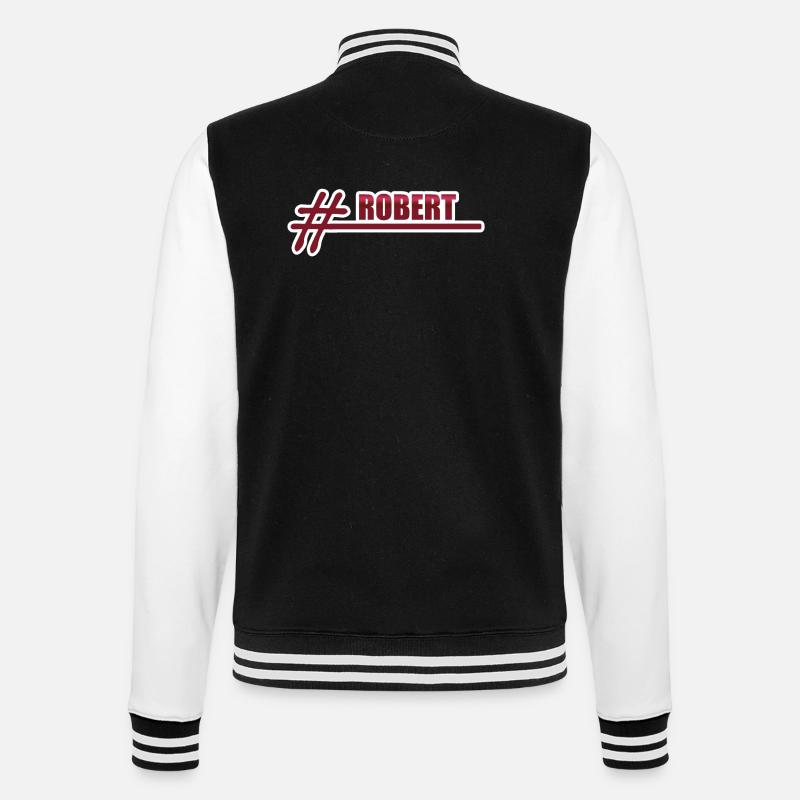 First name Robert - College Sweat Jacket - black/white