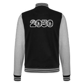 2030 - College Sweat Jacket - black/heather grey - Back - Marisol (170cm)