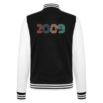 2009 Vintage Retro - College-Sweatjacke - Schwarz/Weiß - Hinten - Marisol (170cm)