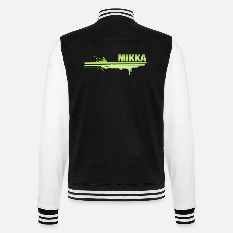 Mikka als Farbklecks - College-Sweatjacke - Schwarz/Weiß