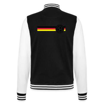 Logo auf Deutschandfahne Schwarz Rot Gold - College-Sweatjacke - Schwarz/Weiß - Hinten - Marisol (170cm)