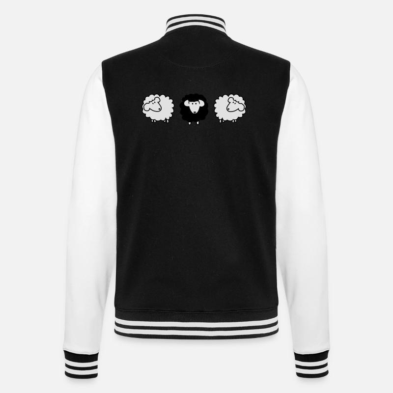 scharzes schaf - College-Sweatjacke - Schwarz/Weiß