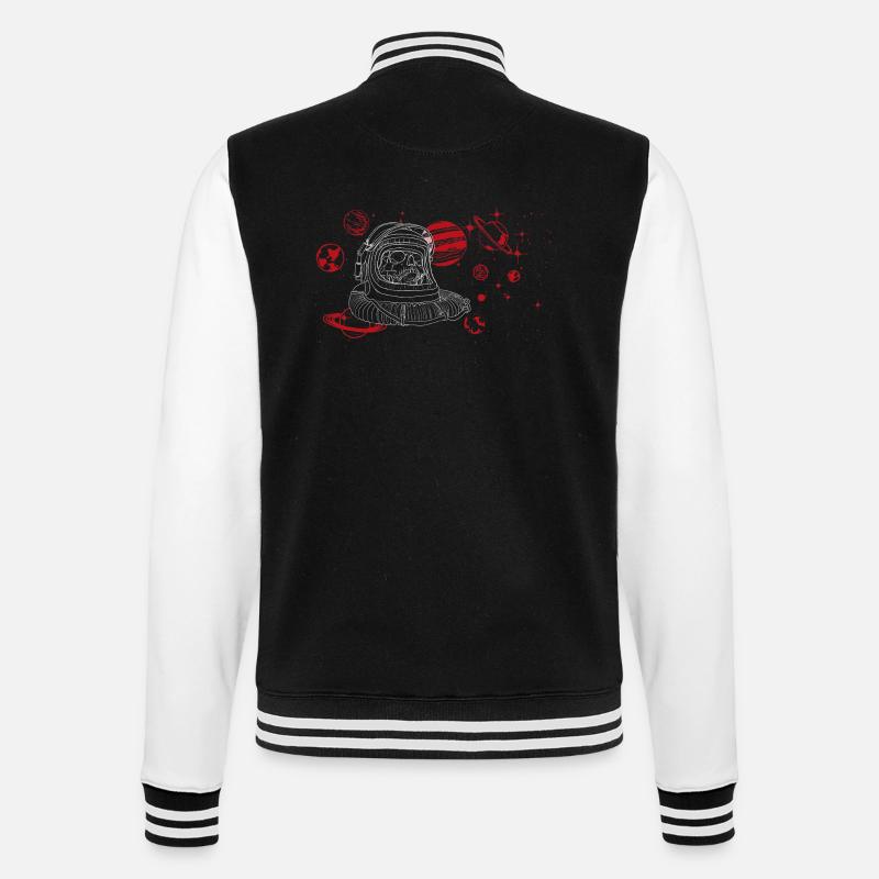 Mute cry in space, white - College Sweat Jacket - black/white