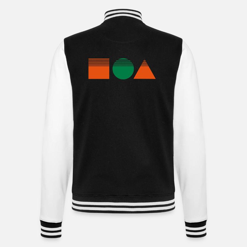 Conception rectangle / carré / triangle - Veste Teddy - noir/blanc