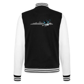 Winter - Skifahrer Berge - College-Sweatjacke - Schwarz/Weiß - Hinten - Marisol (170cm)