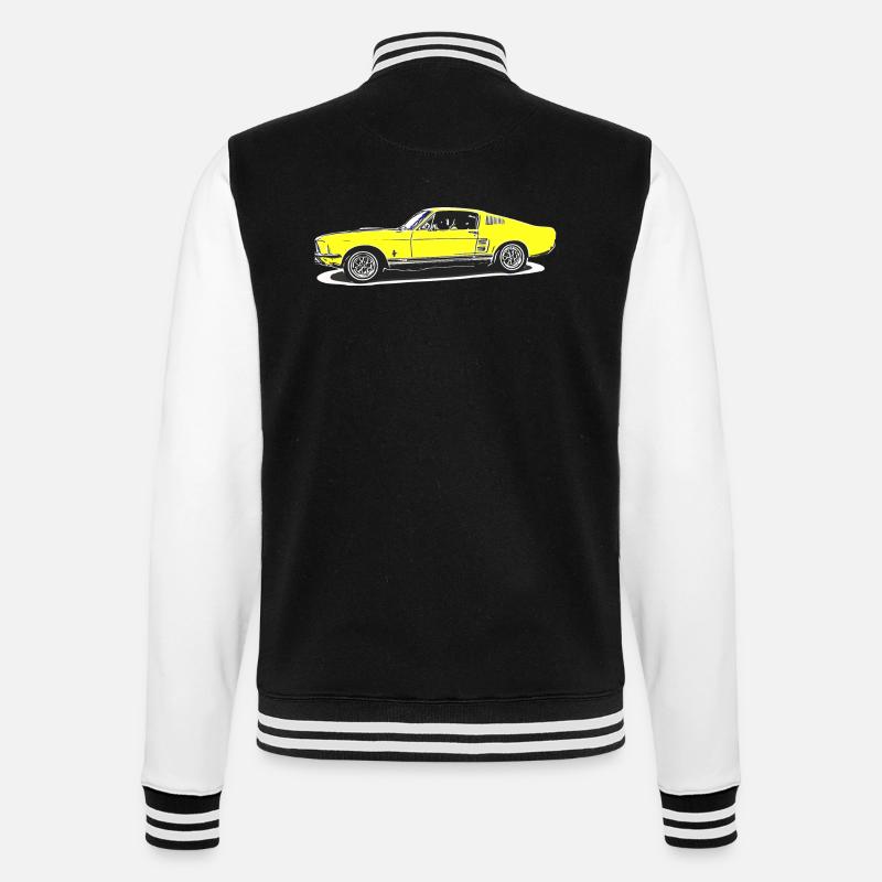 Auto - College-Sweatjacke - Schwarz/Weiß