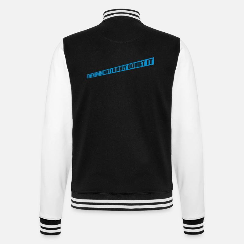 I may be wrong - College-Sweatjacke - Schwarz/Weiß