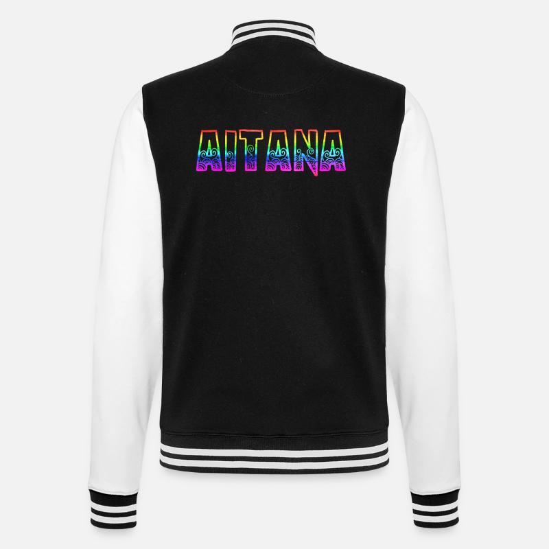 aitana rs rainbow - College Sweat Jacket - black/white