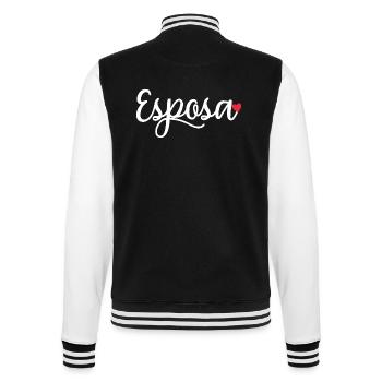 Esposa Cute Wife To Be Bride Couple Wedding Gift - College Sweat Jacket - black/white - Back - Marisol (170cm)