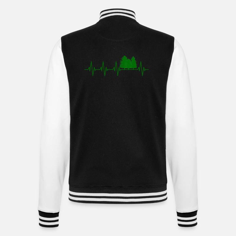 Forest heartbeat tree - College Sweat Jacket - black/white