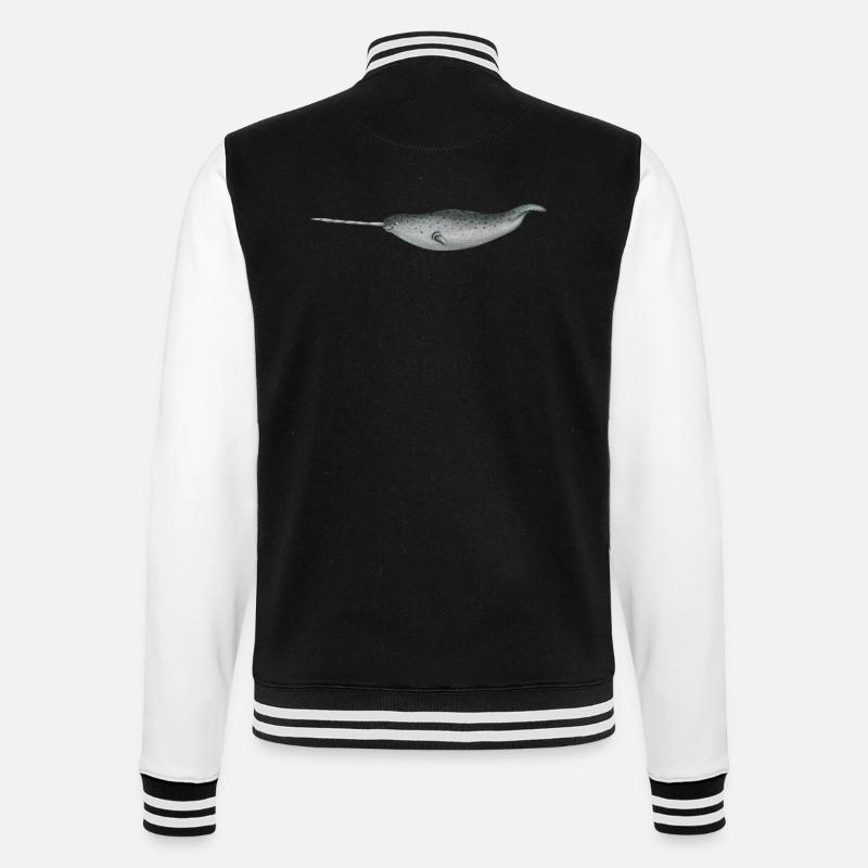 Narrwal - College Sweat Jacket - black/white