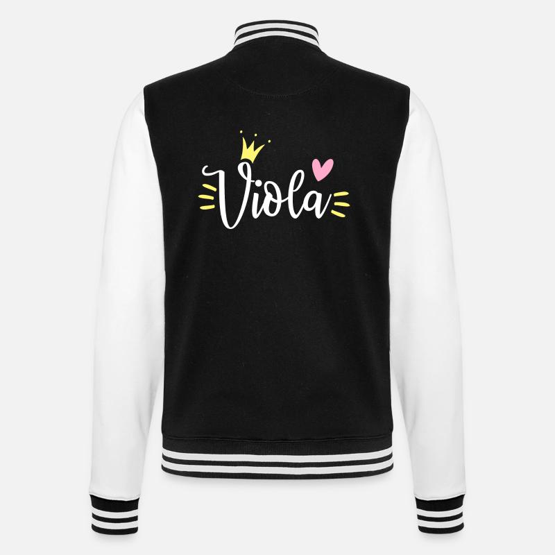 Viola Name Crown - College Sweat Jacket - black/white