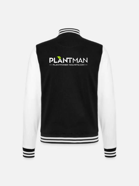 Plant Man | Plant Power - No Limits - College-Sweatjacke - Schwarz/Weiß