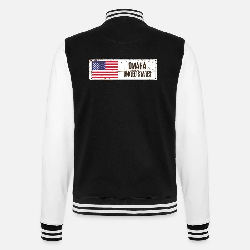 Omaha Drapeau des États-Unis - Veste Teddy - noir/blanc