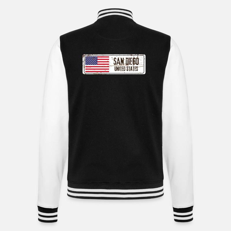 Drapeau de San Diego - Veste Teddy - noir/blanc