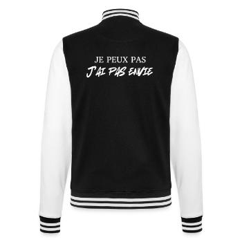 I CAN'T, I DON'T WANT TO - College Sweat Jacket - black/white - Back - Marisol (170cm)