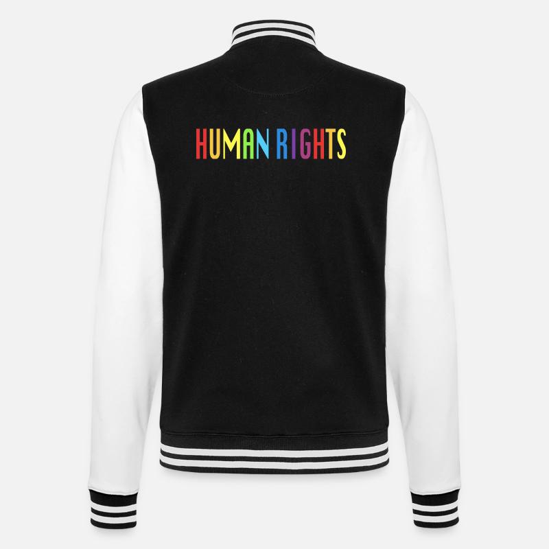 Menschenrechte Spruch Geschenk - College-Sweatjacke - Schwarz/Weiß