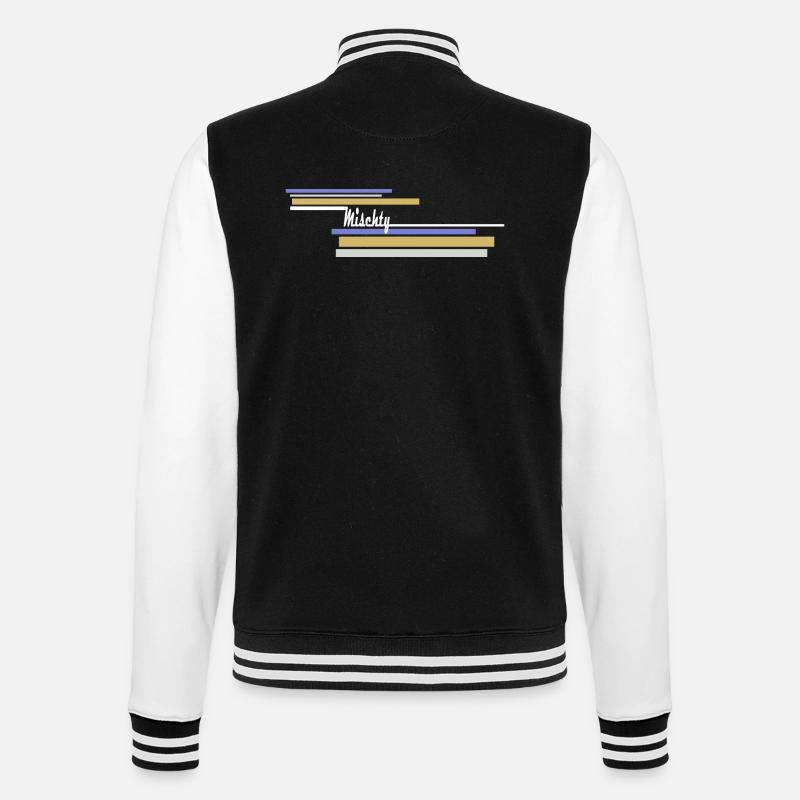 Mischty Longstripe White - College-Sweatjacke - Schwarz/Weiß