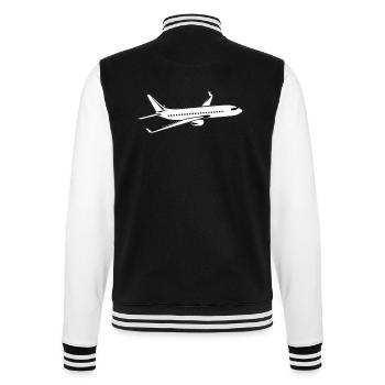 plane - College Sweat Jacket - black/white - Back - Marisol (170cm)