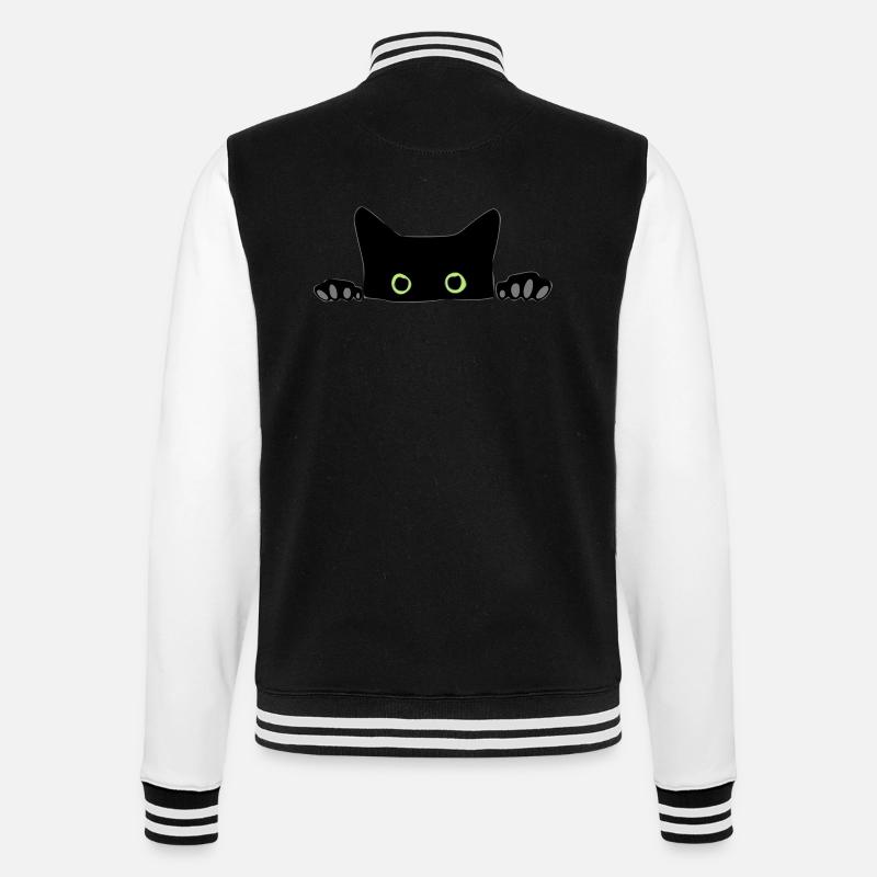 Katze - College-Sweatjacke - Schwarz/Weiß