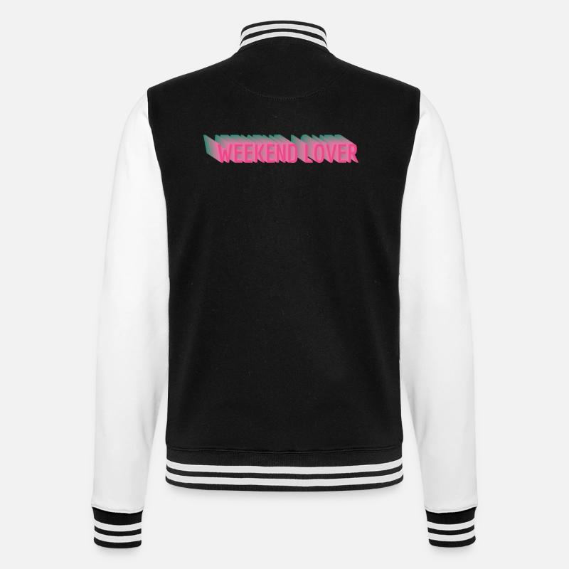 Weekend Lover - College-Sweatjacke - Schwarz/Weiß
