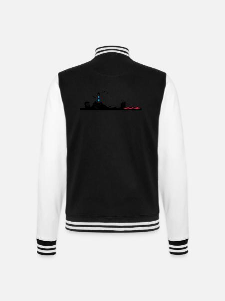 Nordsee Silhouette - College-Sweatjacke - Schwarz/Weiß