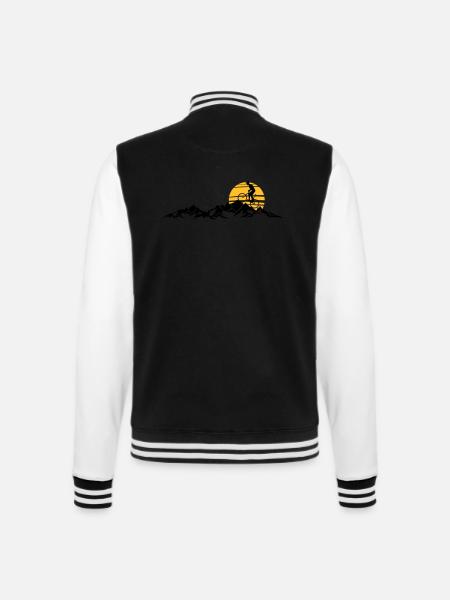 Sport - Radfahrer Berge - College-Sweatjacke - Schwarz/Weiß