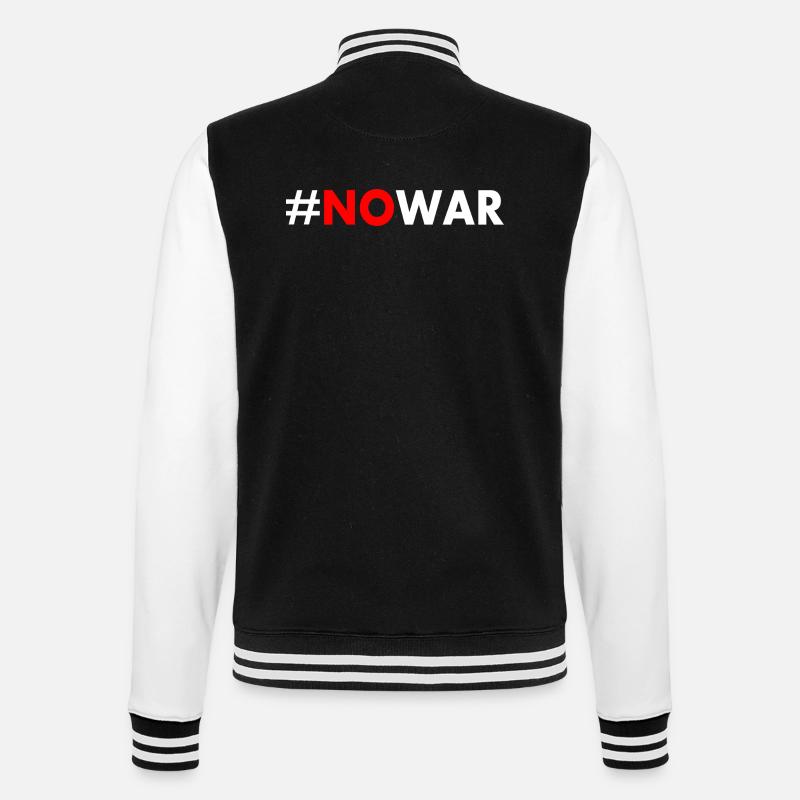 No war - College Sweat Jacket - black/white
