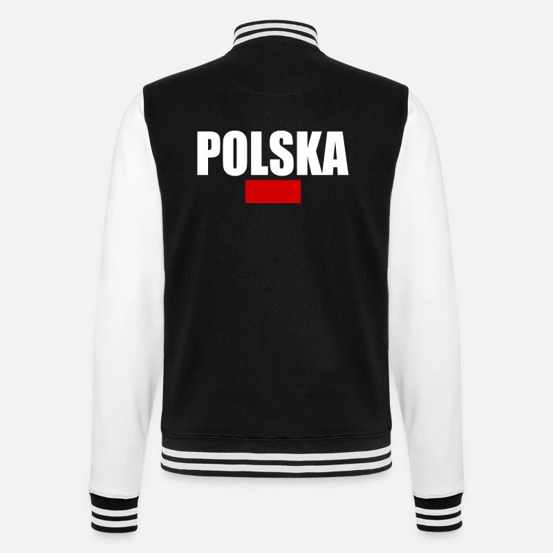 Polen - College-Sweatjacke - Schwarz/Weiß