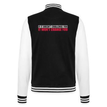 Workout Fitness Motivation Quote - College Sweat Jacket - black/white - Back - Marisol (170cm)