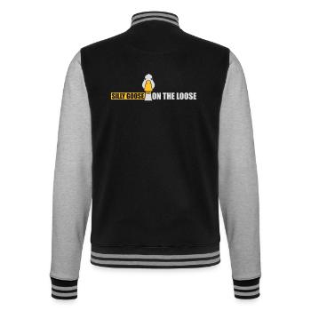 goose on the loose - College-Sweatjacke - Schwarz/Grau meliert - Hinten - Marisol (170cm)