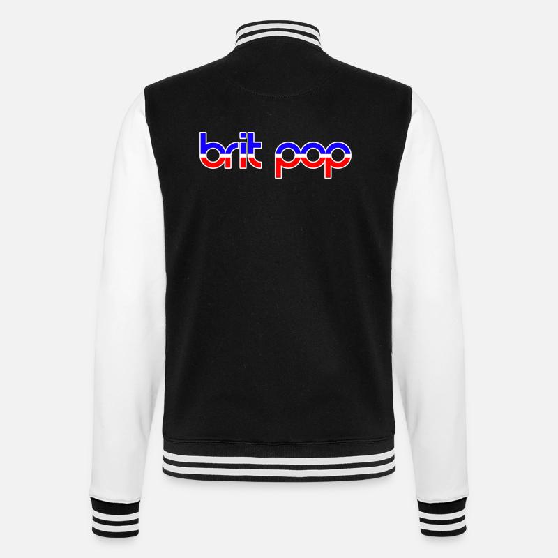 BRIT POP - College Sweat Jacket - black/white
