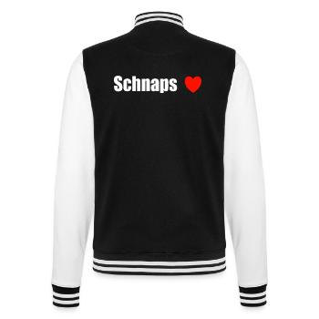 Schnapsliebe - College-Sweatjacke - Schwarz/Weiß - Hinten - Marisol (170cm)