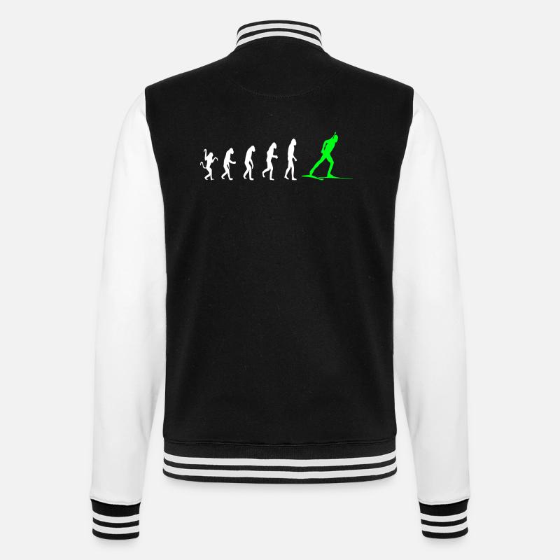 Biathlon Geschenk Evolution - College-Sweatjacke - Schwarz/Weiß