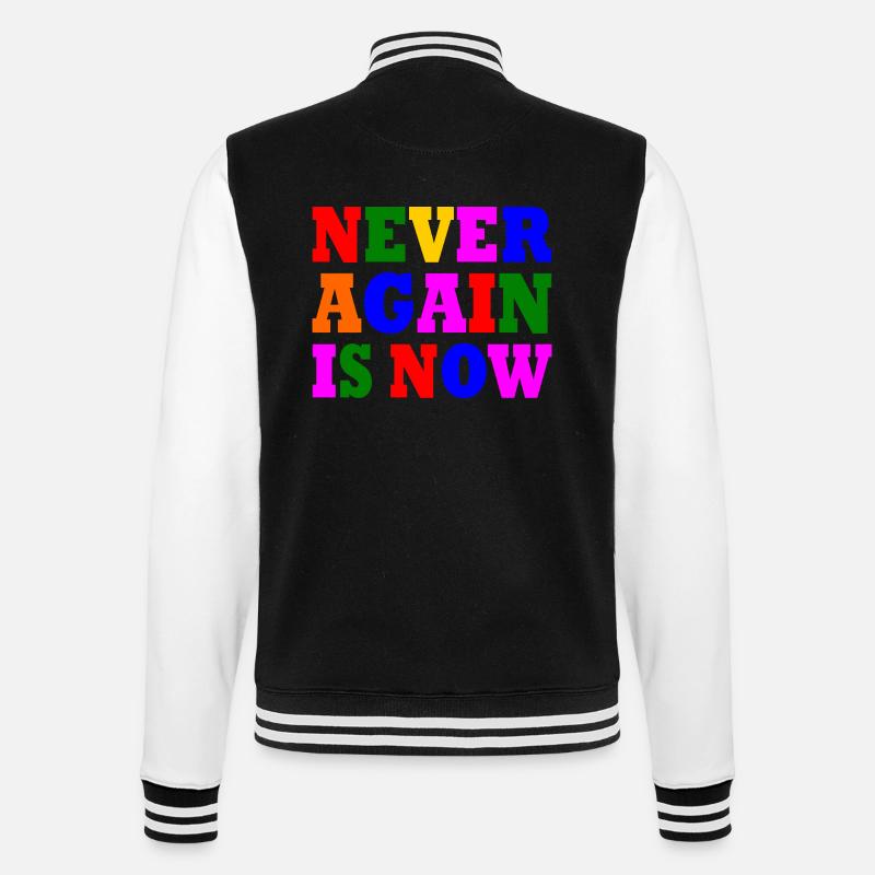 Never again is now - College-Sweatjacke - Schwarz/Weiß