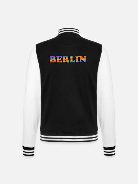 Schwules Berlin - College-Sweatjacke - Schwarz/Weiß