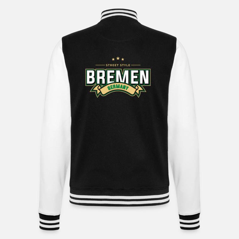 Bremen - College-Sweatjacke - Schwarz/Weiß