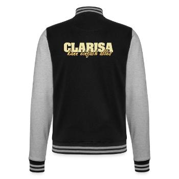 Mrs. Clarisa - College Sweat Jacket - black/heather grey - Back - Marisol (170cm)
