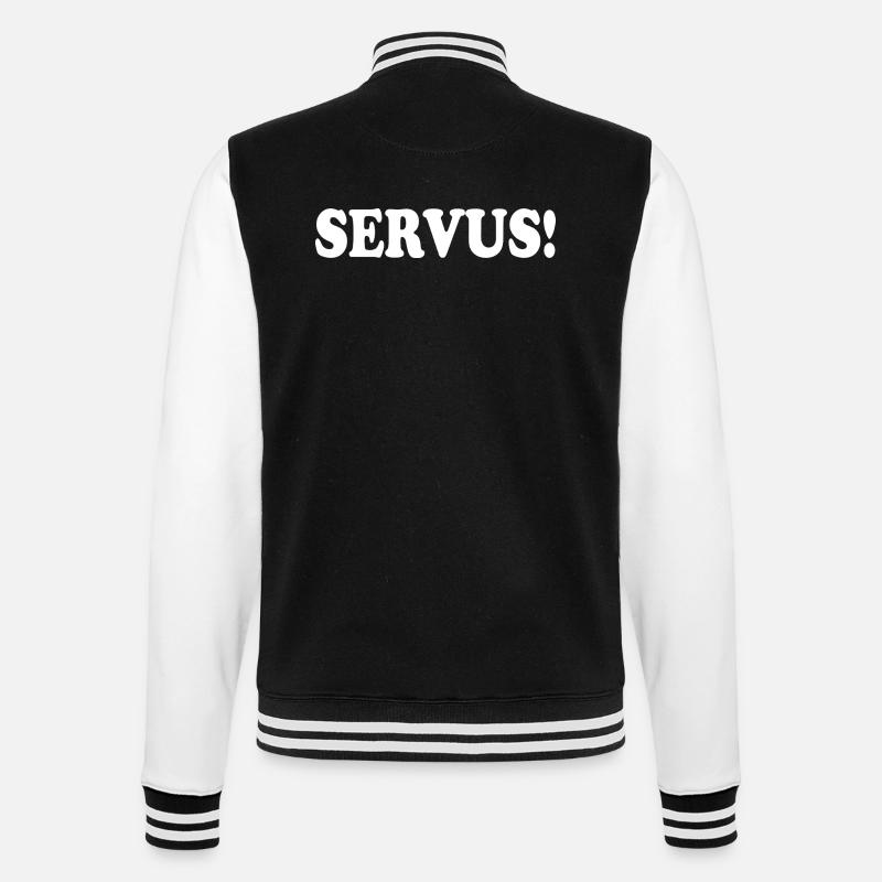 Servus - College-Sweatjacke - Schwarz/Weiß