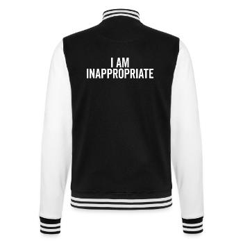 I Am Inappropriate - College Sweat Jacket - black/white - Back - Marisol (170cm)