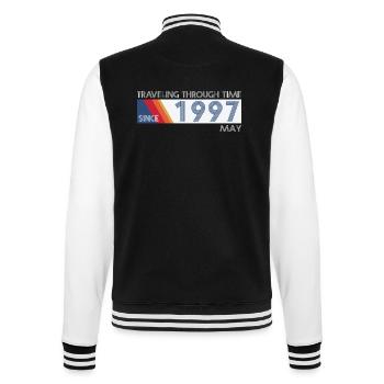 Funny Time Travel Birthday Design May 1997 - College Sweat Jacket - black/white - Back - Marisol (170cm)