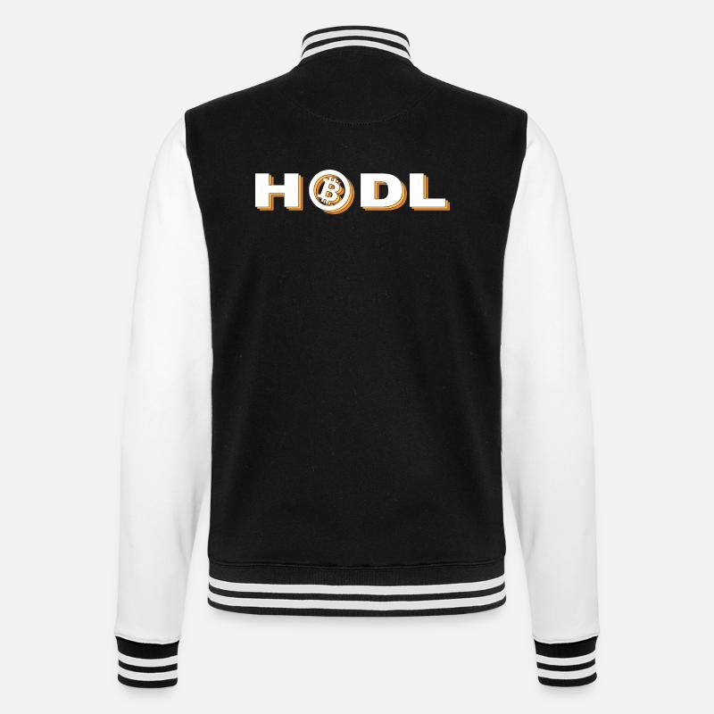 Bitcoin - Hodl - College-Sweatjacke - Schwarz/Weiß