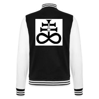 satanic cross - College Sweat Jacket - black/white - Back - Marisol (170cm)
