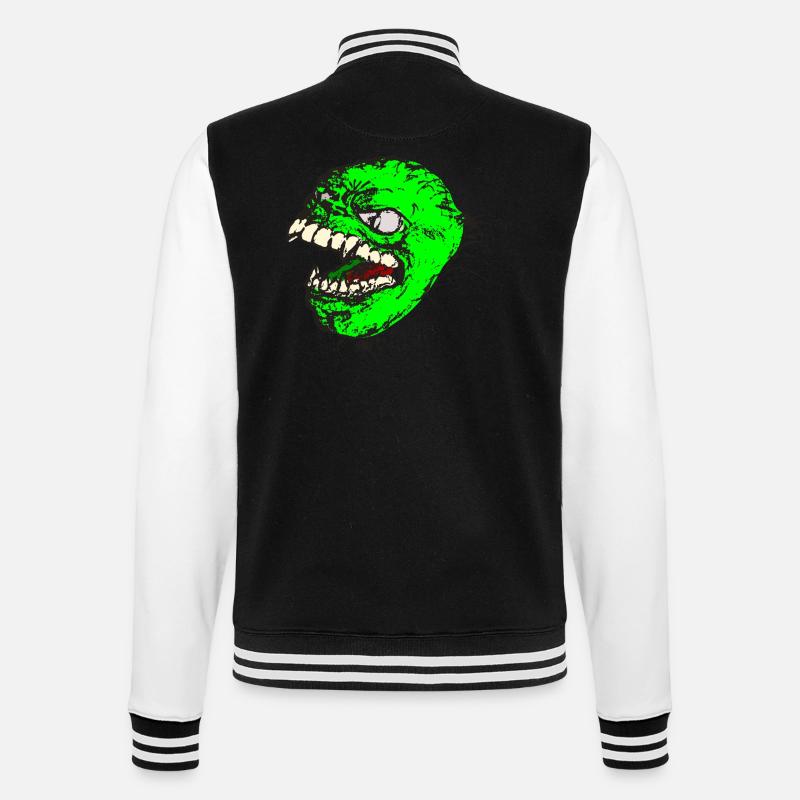 Green monster has sharp teeth - College Sweat Jacket - black/white