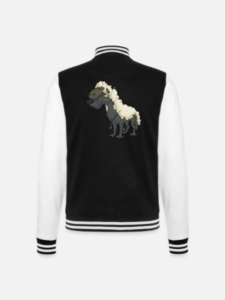 wolf - College Sweat Jacket - black/white