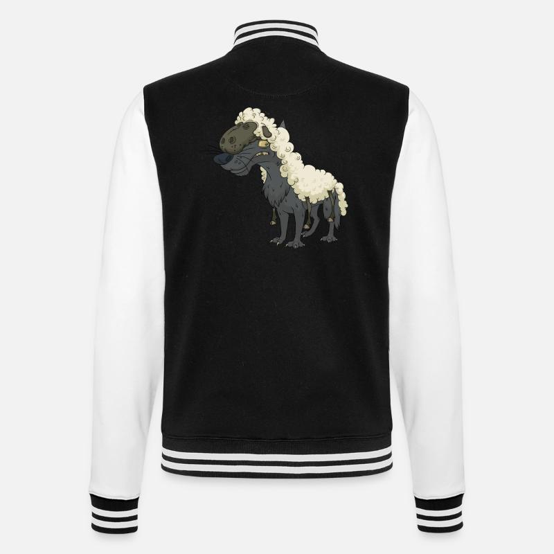 Wolf - College-Sweatjacke - Schwarz/Weiß