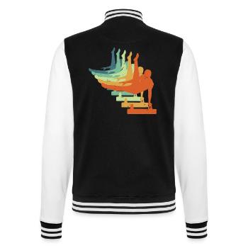 Gymnastique rétro - Cadeau cool pour les hommes Gymnaste - Veste Teddy - noir/blanc - Dos - Marisol (170cm)