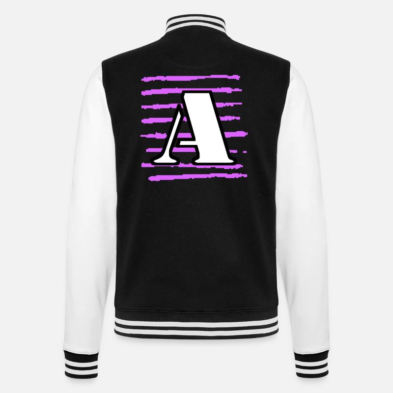 noir blanc violet rayé a - Veste Teddy - noir/blanc