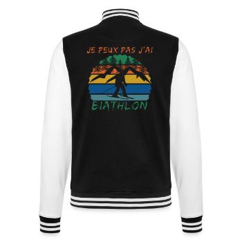 Je peux pas j'ai Biathlon - Veste Teddy - noir/blanc - Dos - Marisol (170cm)