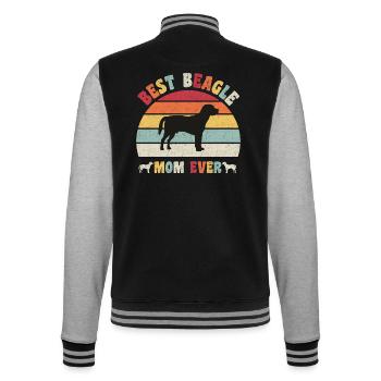 Meilleure maman Beagle jamais amateurs de chiens vintage rétro - Veste Teddy - noir/gris chiné - Dos - Marisol (170cm)
